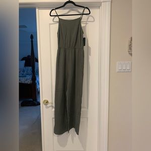 Green canvas jump suit